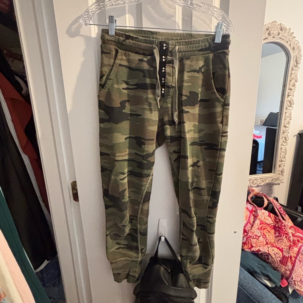 NSF Green and Brown Track Pants Camouflage Style
